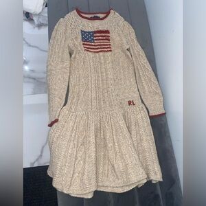 Ralph Lauren girls Knit Dress with Flag Detail